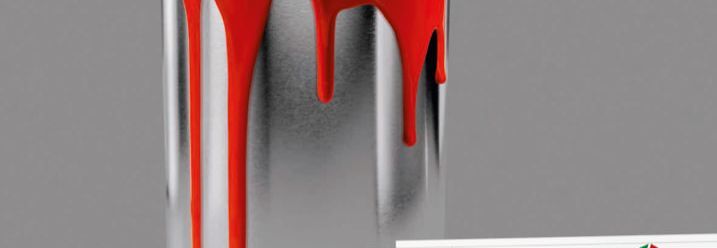 Roter Farbtopf